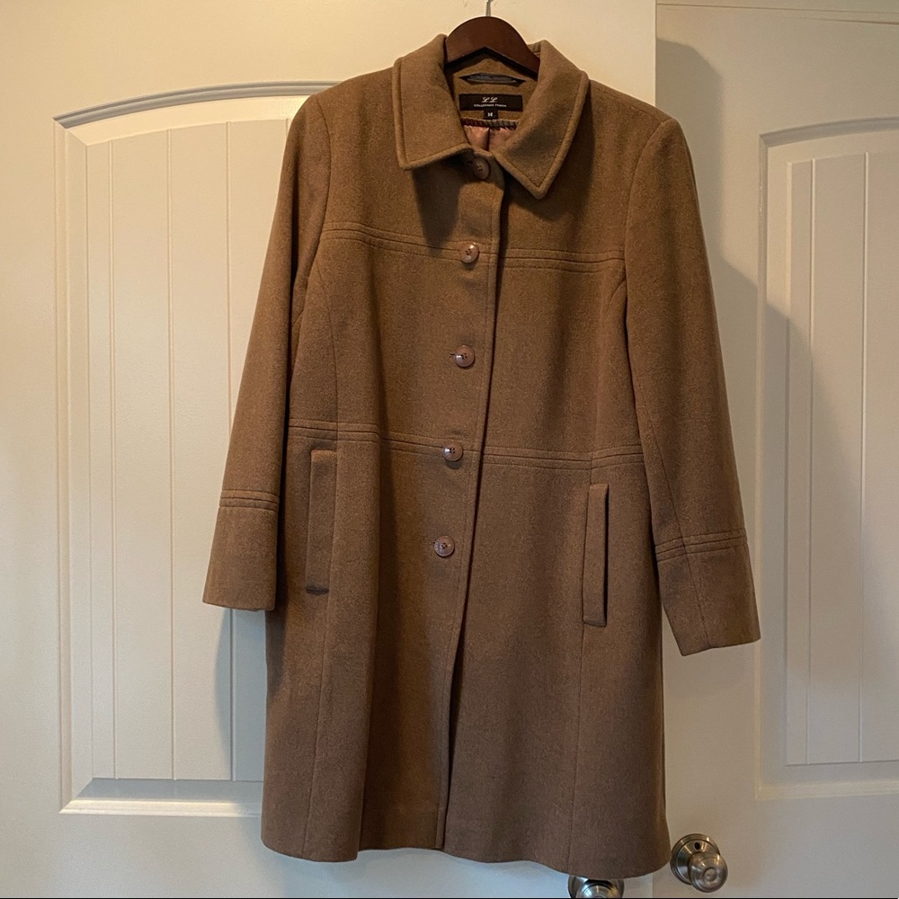 L.L. Collezioni Italia Cashmere/Lambswool Coat Tan